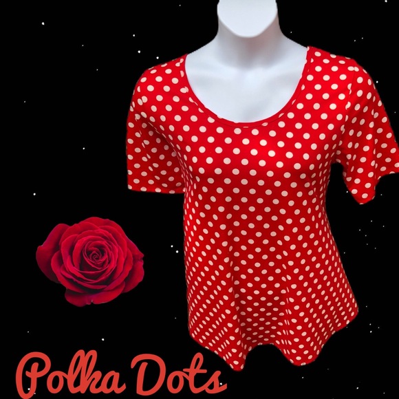 LuLaRoe Tops - 🌹♥️BEAUTIFUL RED POLKA DOT IRMA TOP🌹♥️